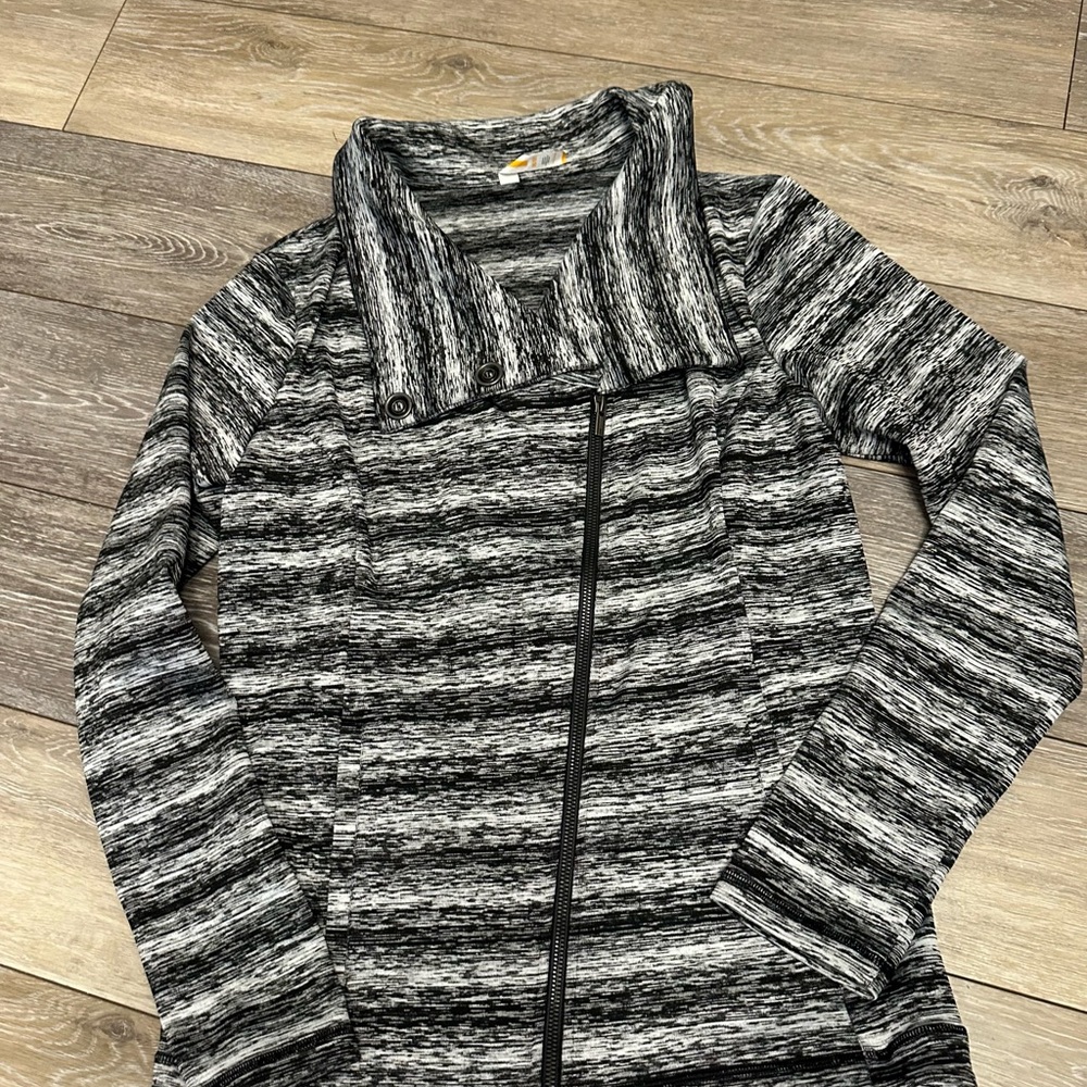 Lucy Black Static Hatha Black and Grey Full Zip Up Jacket